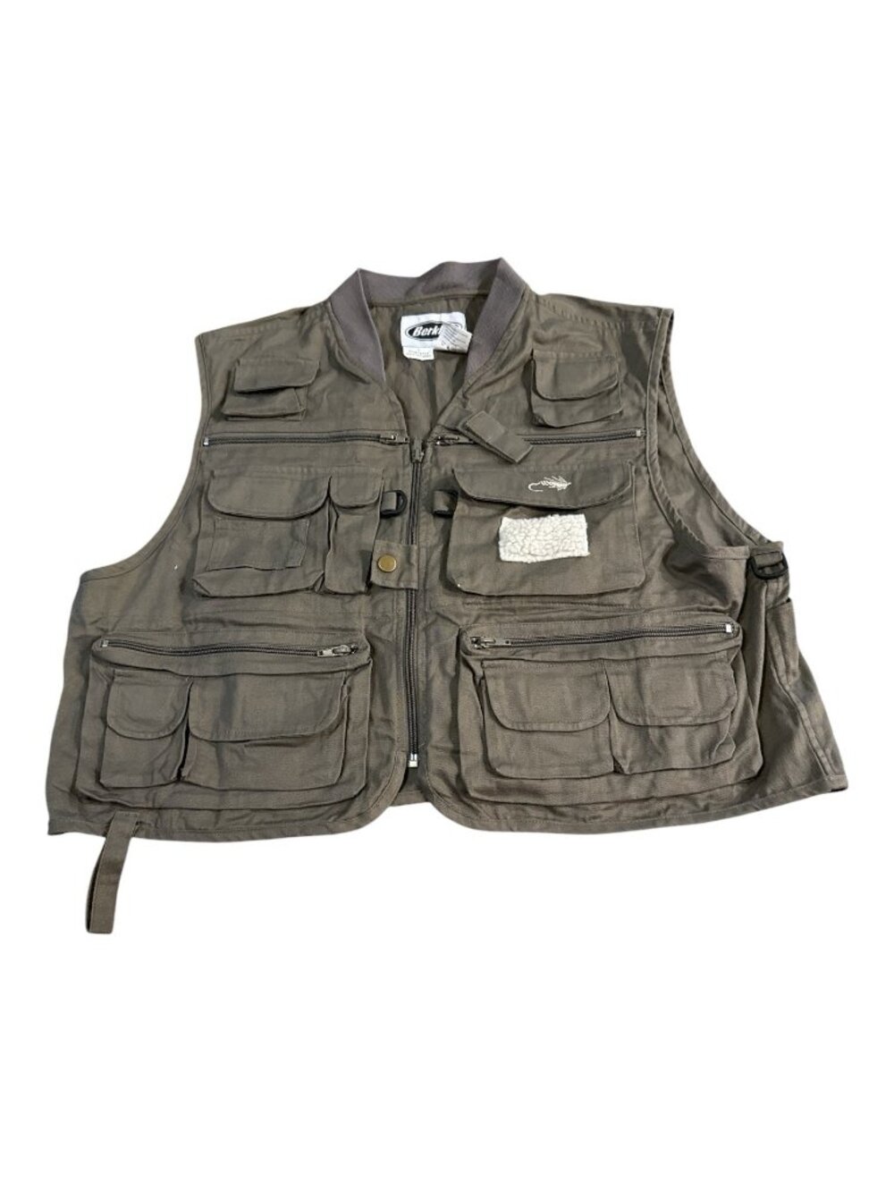 Berkley  Fly Fishing Vest Size Large Multi Pockets Khaki Lake River Stream Camp